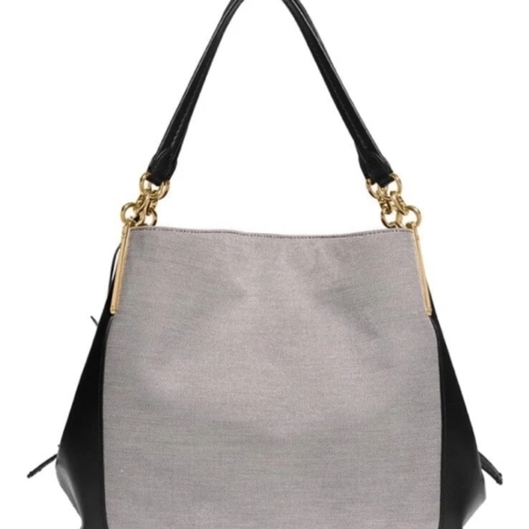 Coach Badge Jacquard Dalton 31 Black Gold Shoulder Bag